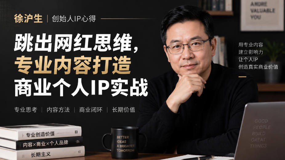 徐沪生创始人IP心得｜跳出网红思维，专业内容打造商业个人IP实战【文档】-资源共享