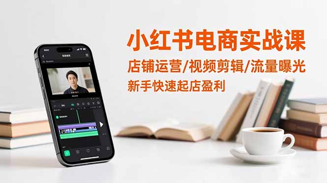 小红书电商实战课：店铺运营/视频剪辑/流量曝光，新手快速起店盈利-资源共享