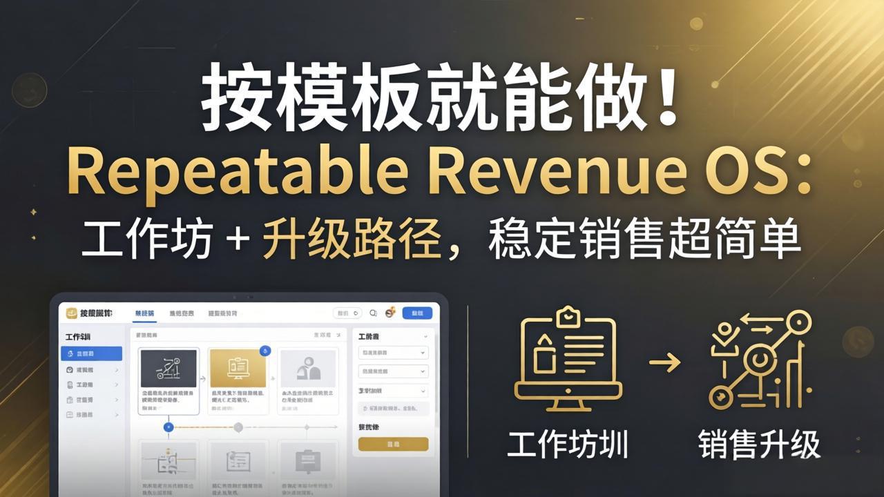按模板就能做！Repeatable Revenue OS：工作坊 + 升级路径，稳定销售超简单-资源共享