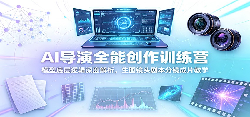 AI导演全能创作训练营：模型底层逻辑深度解析，生图镜头剧本分镜成片教学-资源共享