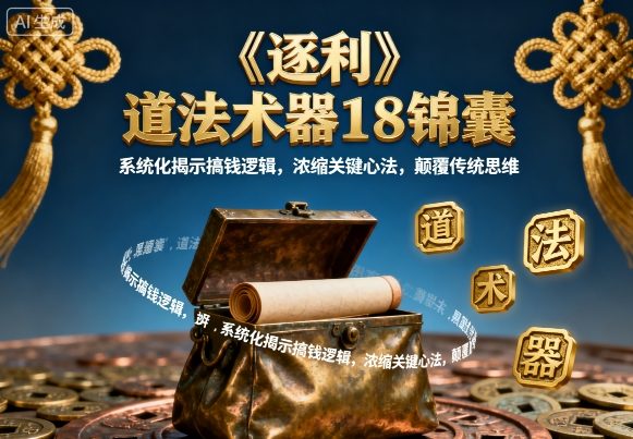《逐利》道法术器18锦囊，系统化揭示搞钱逻辑，浓缩关键心法，颠覆传统思维(更新)-资源共享