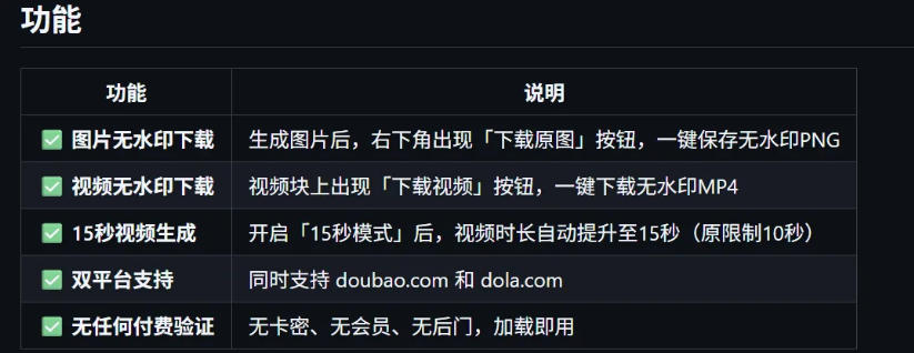 豆包生成15秒视频——浏览器插件，开源免费，纯净无验证，无需任何激活码-资源共享
