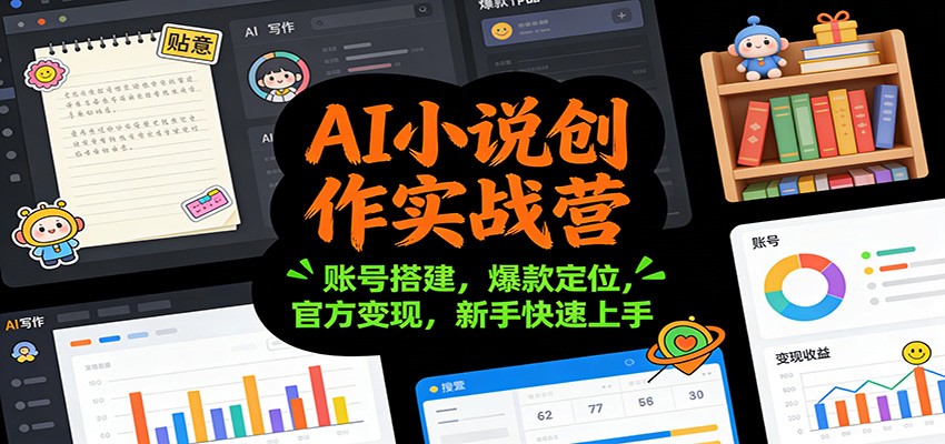 AI小说创作实战营：账号搭建，爆款定位，官方变现，新手快速上手-资源共享