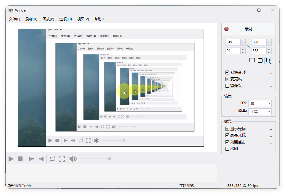 WinCAM屏幕录像v4.3.0.0中文版 WinCAM屏幕录像v4.3.0.0中文版