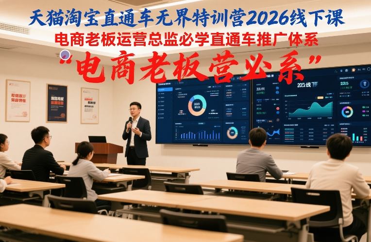 天猫淘宝直通车无界特训营2026线下课，电商老板运营总监必学直通车推广体系-资源共享