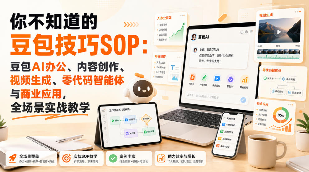 你不知道的豆包技巧SOP:豆包AI办公、内容创作、视频生成、零代码智能体与商业应用,全场景实战教学-资源共享