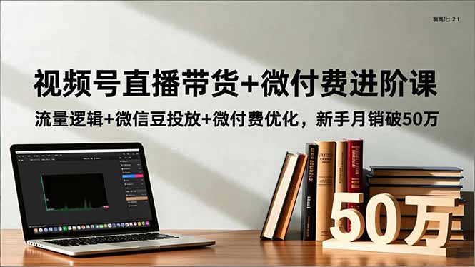 视频号直播带货+微付费进阶课：流量逻辑+微信豆投放+微付费优化，新手月销破50万-资源共享