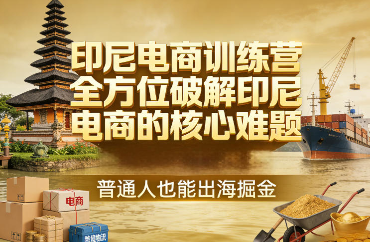 印尼电商训练营，全方位破解印尼电商的核心难题，普通人也能出海掘金-资源共享