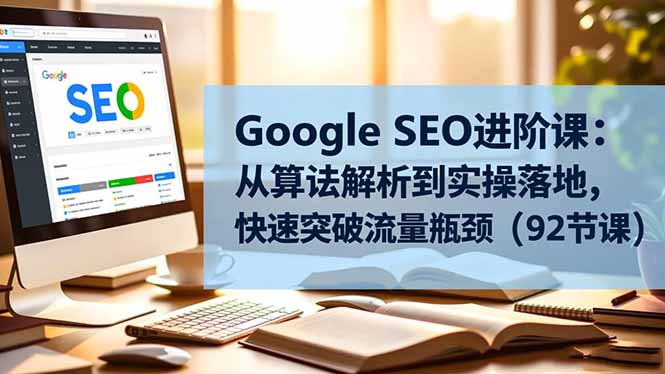 Google SEO进阶课：从算法解析到实操落地，快速突破流量瓶颈(92节课-资源共享