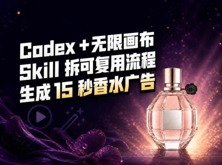 我把Amazon香水视频拆成Codex Skill：无限画布负责最后15秒-资源共享