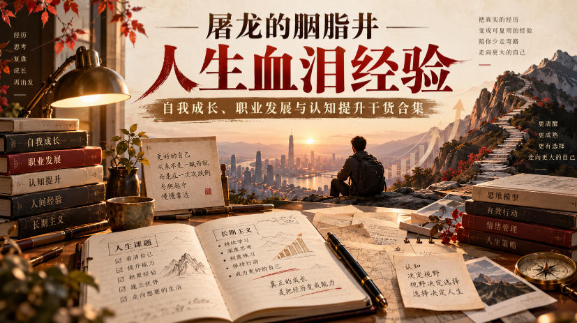屠龙的胭脂井人生血泪经验｜自我成长、职业发展与认知提升干货合集【文档】-资源共享