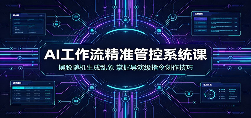 AI工作流精准管控系统课:摆脱随机生成乱象,掌握导演级指令创作技巧-资源共享