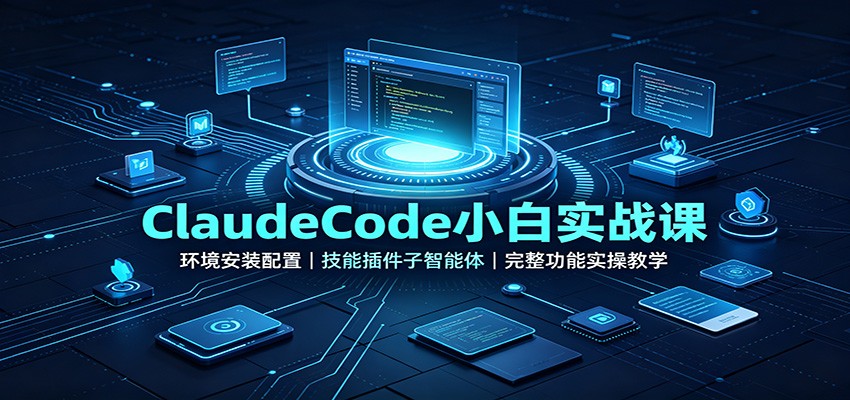 ClaudeCode小白实战课：环境安装配置，技能插件子智能体，完整功能实操教学-资源共享