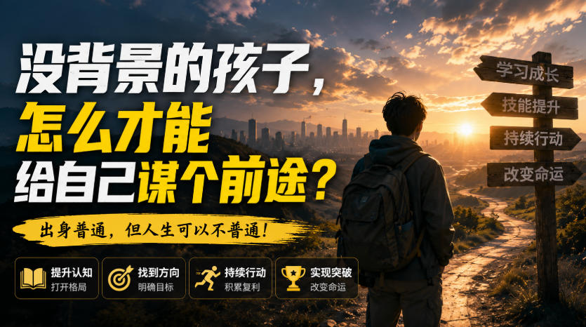 付费文章：没背景的孩子，怎么才能给自己谋个前途？-资源共享