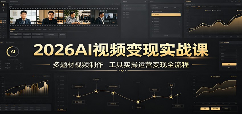 2026AI视频变现实战课：多题材视频制作，工具实操运营变现全流程-资源共享