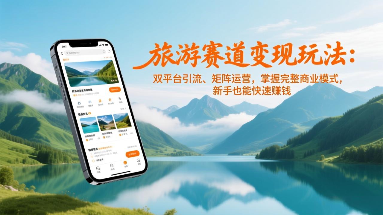 旅游赛道变现玩法：双平台引流、矩阵运营，掌握完整商业模式，新手也能快速赚钱-资源共享