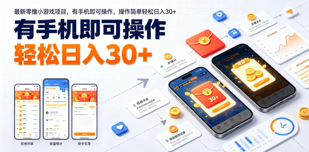 最新零撸小游戏项目,有手机即可操作,操作简单轻松日入30+-资源共享