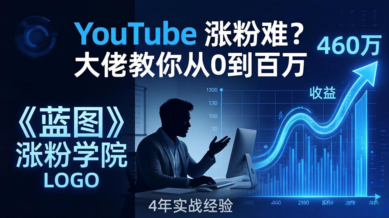 YouTube 涨粉难？《蓝图涨粉学院》：4 年赚 460 万的大佬教策略，从0到百万有路径！-资源共享