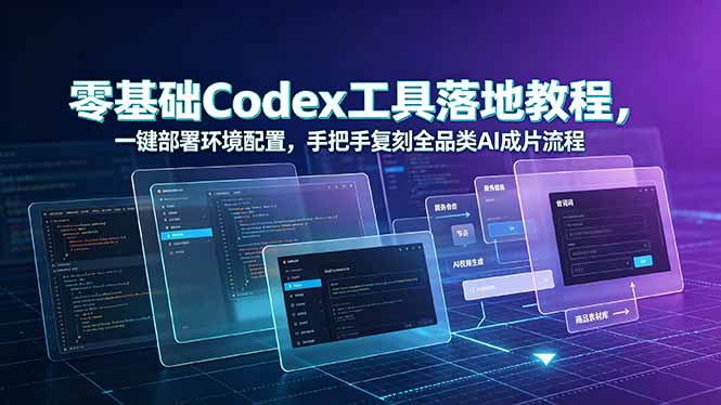 零基础Codex工具落地教程,一键部署环境配置,手把手复刻全品类AI成片流程-资源共享
