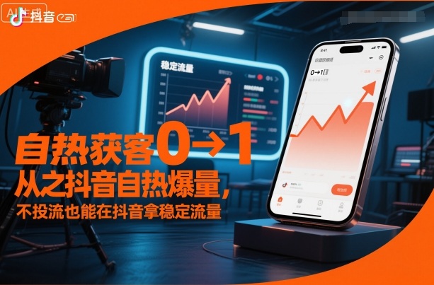 自热获客从0到1之抖音自热爆量，不投流也能在抖音拿稳定流量-资源共享