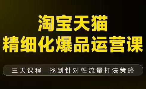猫课子幽·淘宝天猫精细化爆品运营【音频+字幕+文档】(9月12-14杭州线下课)-资源共享