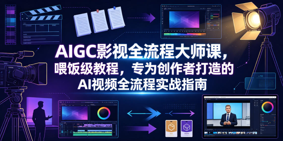 AIGC影视全流程大师课,喂饭级教程,专为创作者打造的AI视频全流程实战指南-资源共享
