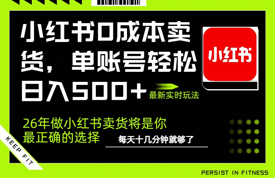 小红书0成本AI卖货，单账号轻松日入500+，完全托管AI，可矩阵放大-资源共享