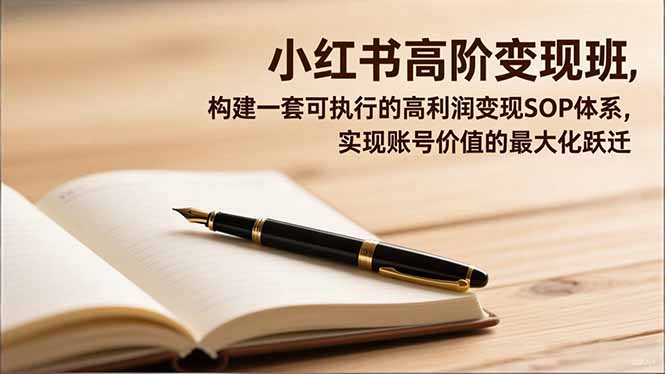 小红书高阶变现班，构建一套可执行的高利润变现SOP体系，实现账号价值的最大化跃迁-资源共享