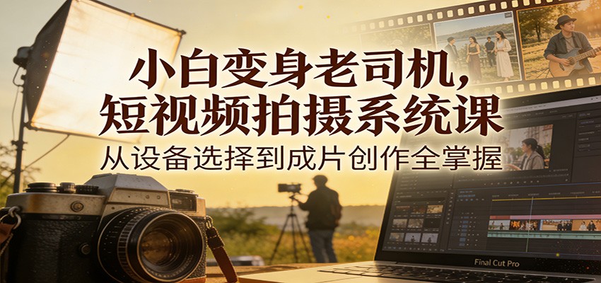 小白变身老司机，短视频拍摄系统课，从设备选择到成片创作全掌握-资源共享