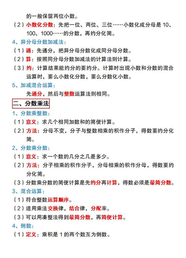 六年级下数学期末复习基础知识归纳总结《冀教版》-资源共享