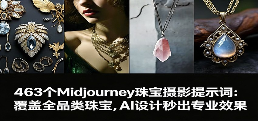 图片[1]-463个Midjourney珠宝摄影提示词：覆盖全品类珠宝，AI设计秒出专业效果-资源共享