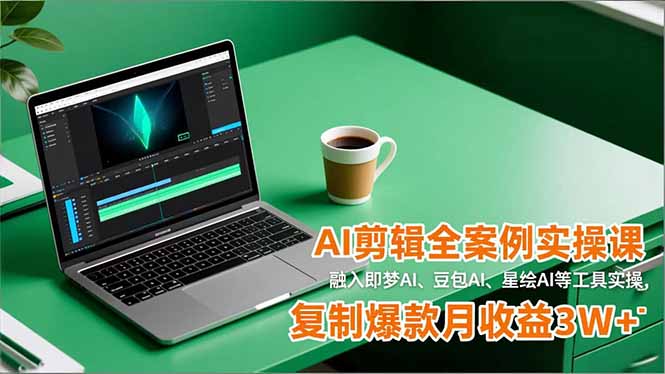 AI剪辑全案例实操课，融入即梦AI、豆包AI、星绘AI等工具实操，复制爆款月收益3W+-资源共享