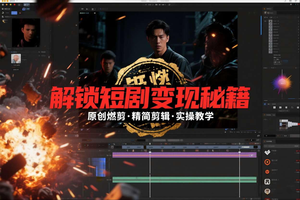 短剧拉新之原创燃剪精简剪辑实操课，解锁短剧变现秘籍-资源共享