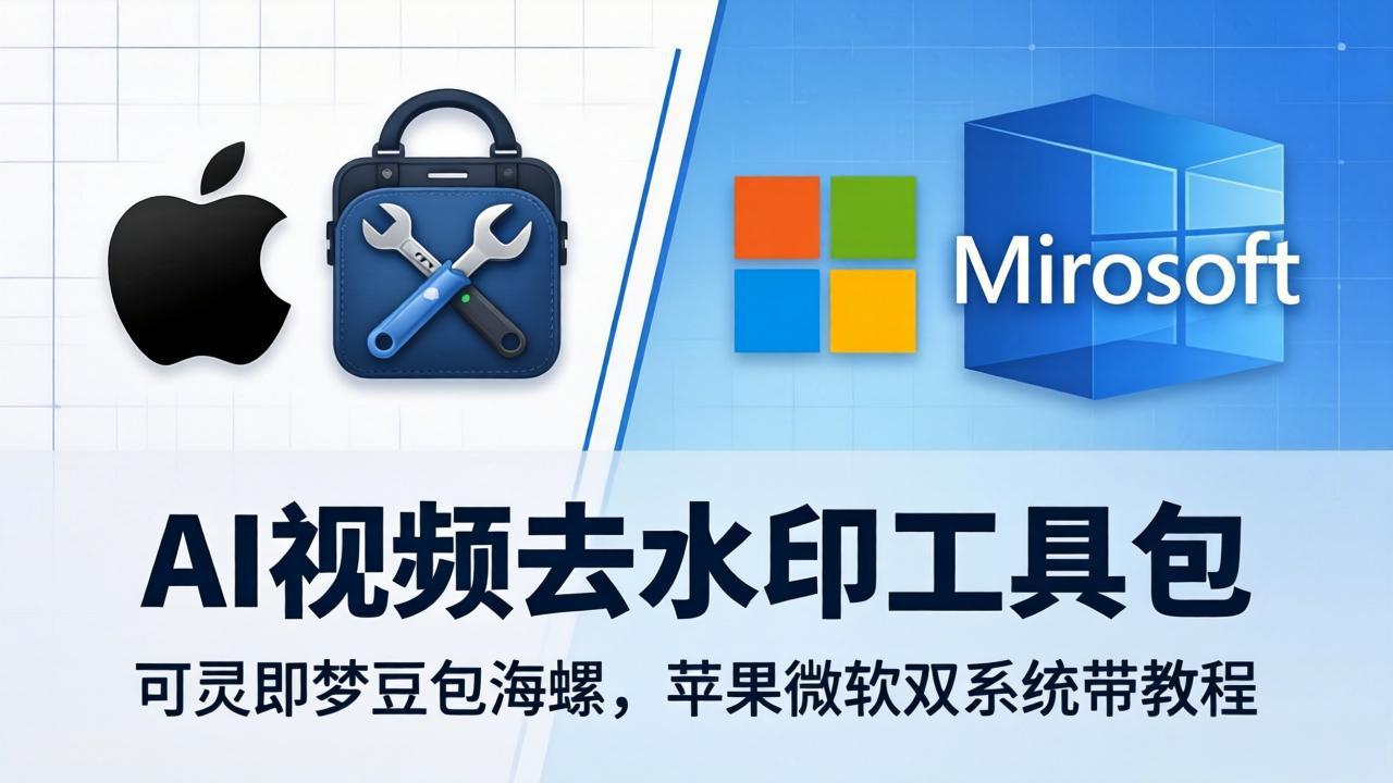 AI视频去水印工具包：可灵即梦豆包海螺，苹果微软双系统带教程-资源共享