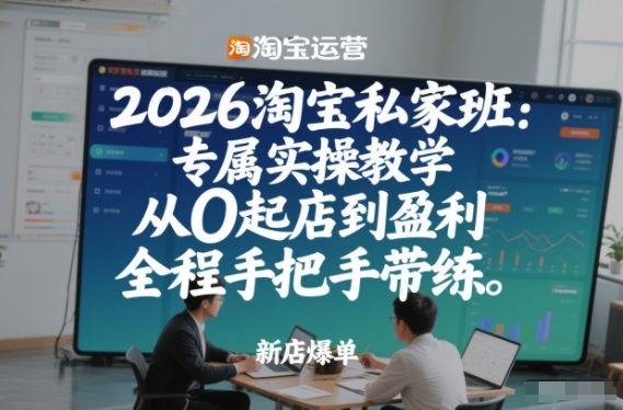 2026淘宝私家班：专属实操教学，从0起店到盈利，全程手把手带练(更新26年3月)-资源共享