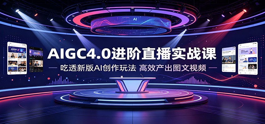 AIGC4.0进阶直播实战课：吃透新版AI创作玩法，高效产出图文视频-资源共享