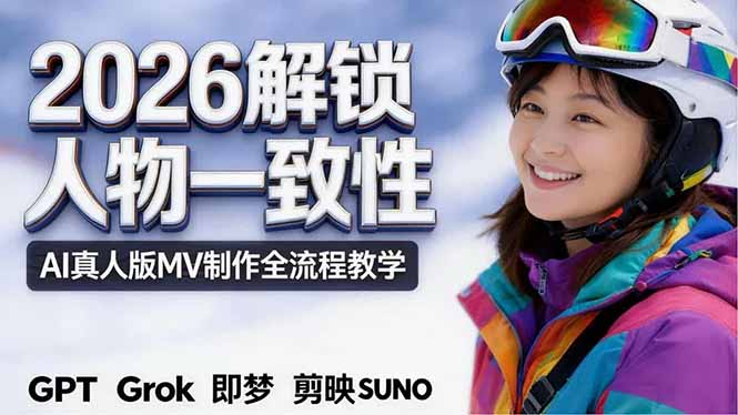 2026独创解锁人物一致性:AI真人版MV制作,不讲空话,不拼概念,全流程实操-资源共享