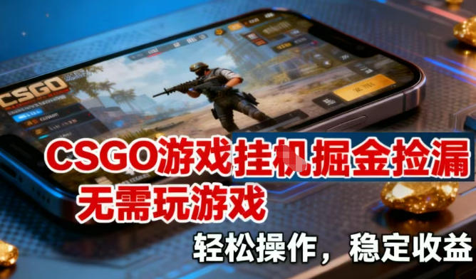 CSGO游戏挂G掘金捡漏，不需要玩游戏，操作简单，收益稳定【揭秘】-资源共享