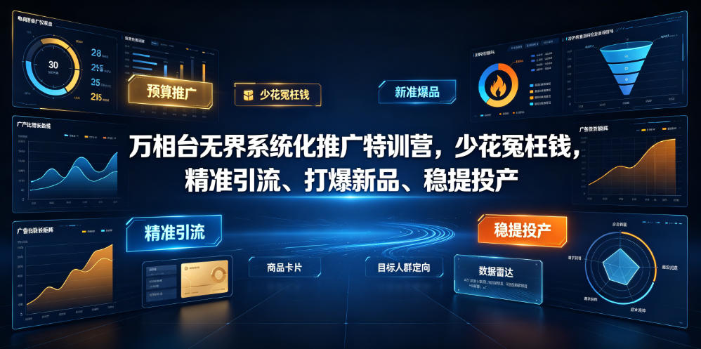 万相台无界系统化推广特训营VI0.0,少花冤枉钱,精准引流、打爆新品、稳提投产(全程录音+字幕)-资源共享