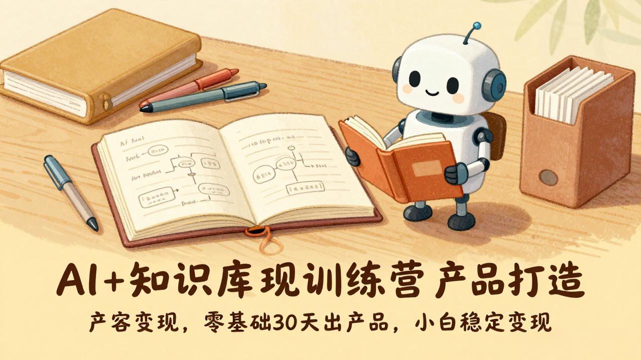 AI+知识库变现训练营，产品打造、内容创作、全平台变现，零基础30天出产品，小白稳定变现-资源共享
