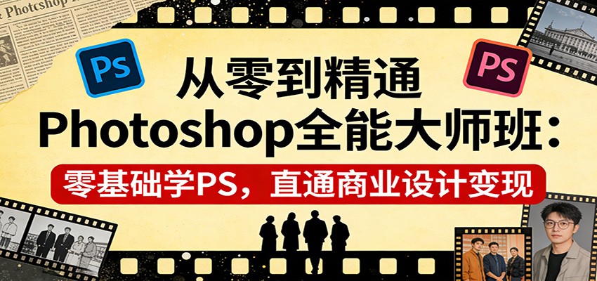 从零到精通Photoshop全能大师班：零基础学PS，直通商业设计变现-资源共享