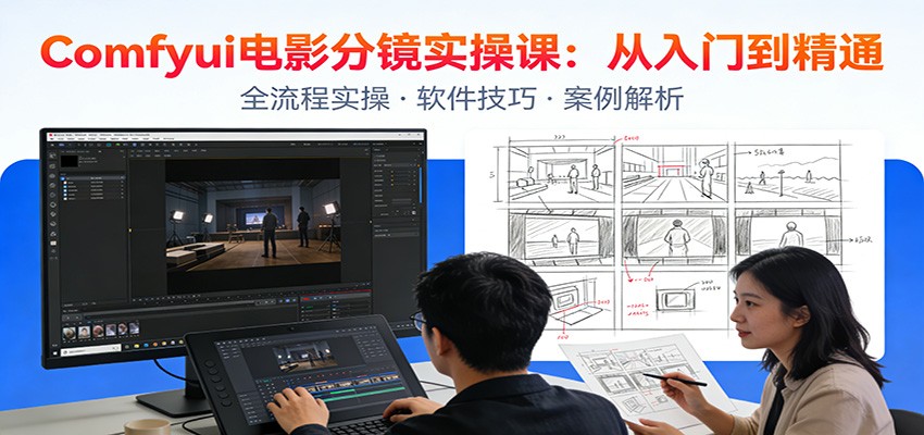 ComfyUI电影分镜实操课：分镜一致性，全流程AI视频制作，零基础也能做专业分镜-资源共享