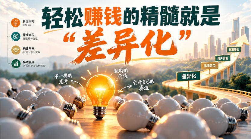 某公众号付费文章：轻松賺钱的精髓就是“差异化”-资源共享
