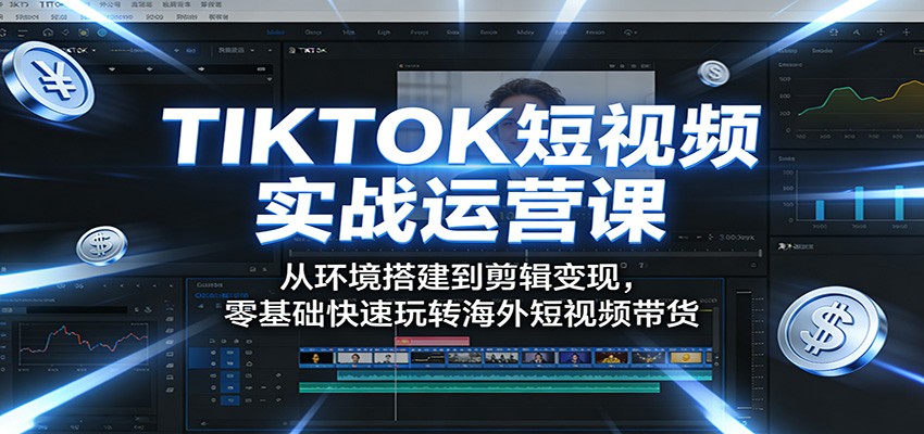 TIKTOK短视频实战运营课：从环境搭建到剪辑变现，零基础快速玩转海外短视频带货-资源共享