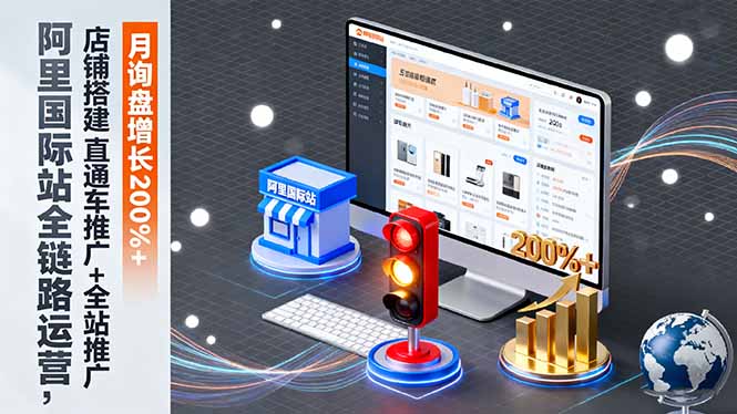 阿里国际站全链路运营，店铺搭建+直通车推广+全站推广，月询盘增长200%+-资源共享