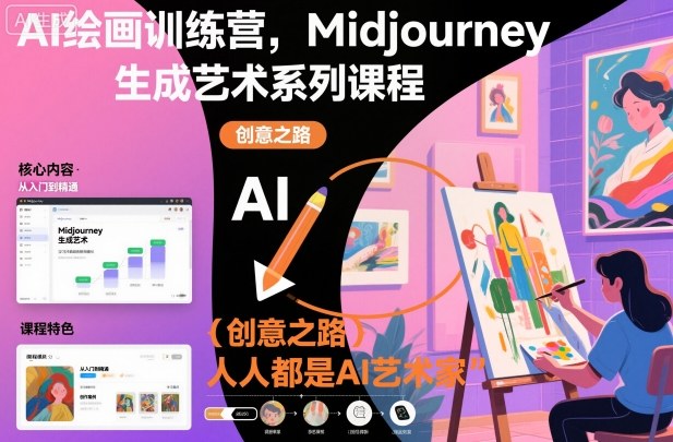 AI绘画训练营，Midjourney生成艺术系列课程，人人都是AI艺术家-资源共享