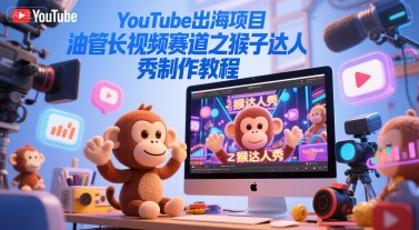 YouTube出海项目，油管长视频赛道之猴子达人秀制作教程-资源共享