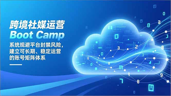 跨境社媒运营Boot Camp：系统规避平台封禁风险，建立可长期、稳定运营的账号矩阵体系-资源共享