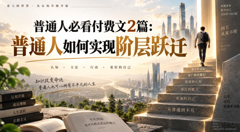 普通人必看付费文2篇:普通人如何实现阶层跃迁-资源共享