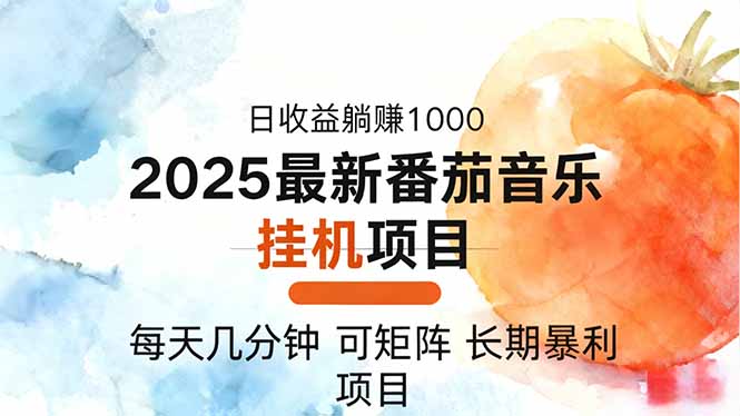2025年最新番茄音乐人挂机项目，每天几分钟，月入1000＋，可矩阵，一台…-资源共享